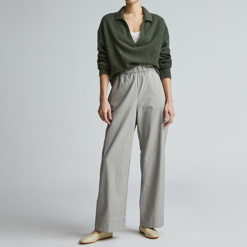 NWOT Everlane Easy Pant canvas tan/navy